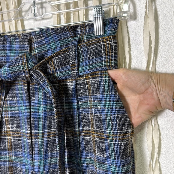 Veronica Beard Clerrence Plaid Tweed High Waist Cropped Paperbag Trouser size 6 - Picture 6 of 13